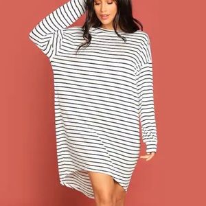 💓Striped Oversized Long Sleeve Dress